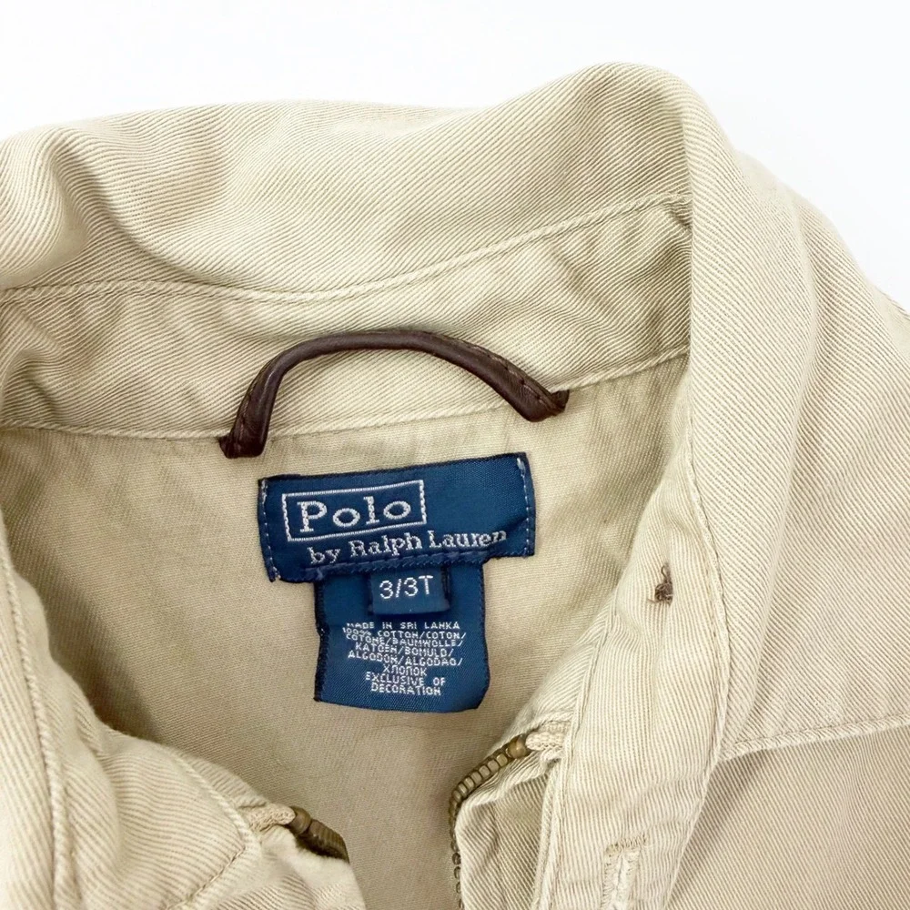 Polo Ralph Lauren Harrington Jacket Boys 3T Tan Khaki Cotton Twill Windbreaker